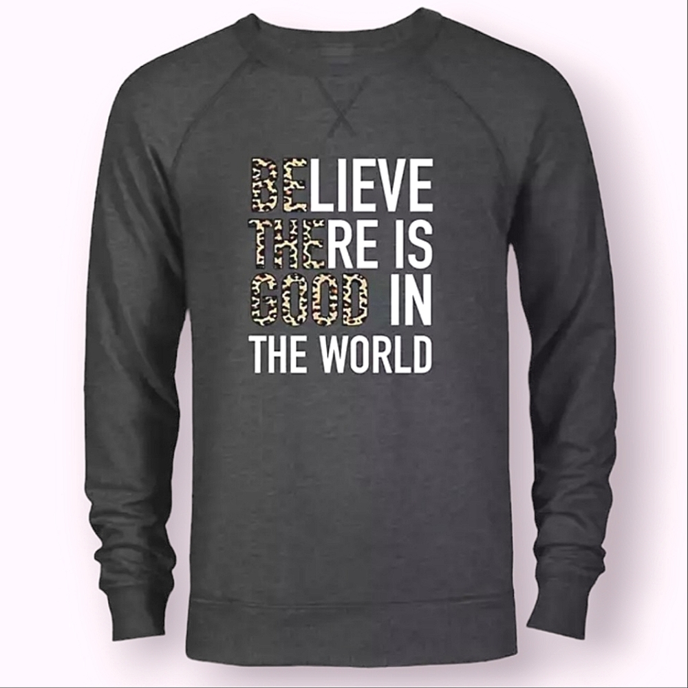 LOL | Women's gray with animal-print and white text graphic sweater. NWT